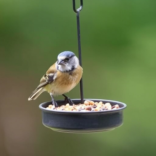 Covered bird feeder preventing seed spills