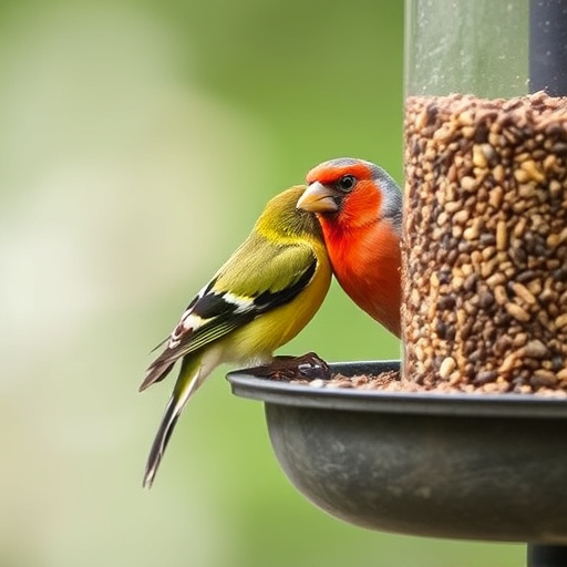 Covered ground feeder in shaded garden