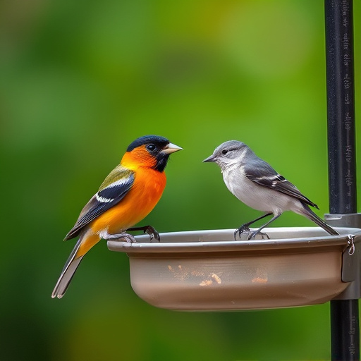 Covered ground feeder in shaded garden