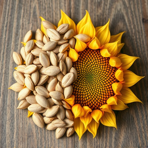 Detailed view of hulled sunflower hearts
