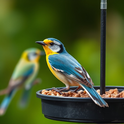 Discounted bird food stacked in store