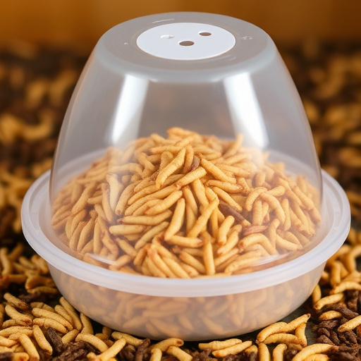 Durable cage feeder holding mealworms