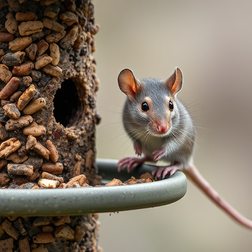 Elevated bird feeder with rat guard