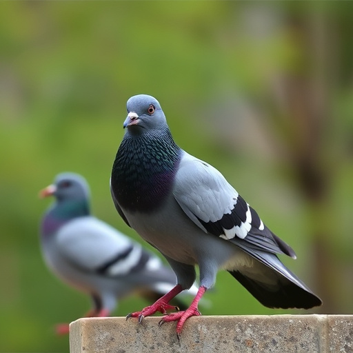Elevated feeder with pigeon deterrent baffle