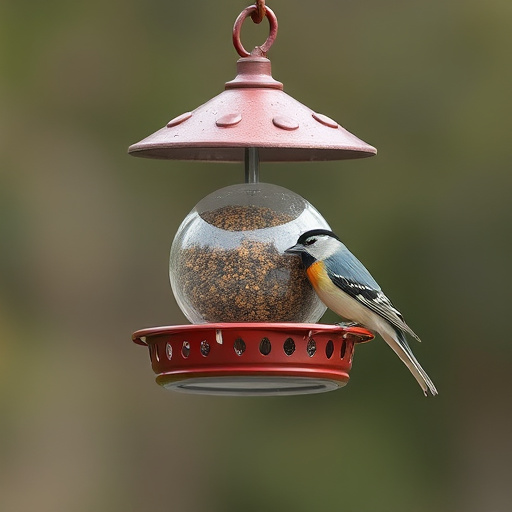 Fat ball bird feeder hanging from branch