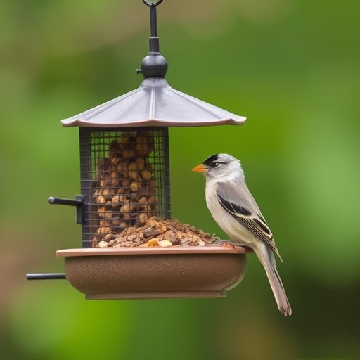 Fat balls stacked in wire bird feeder