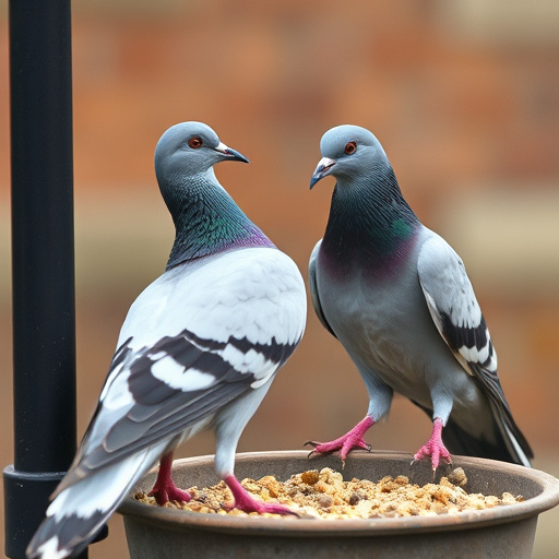 Feeder design deterring pigeons effectively