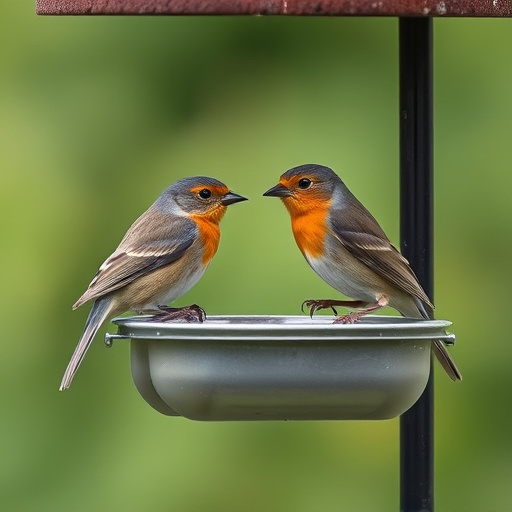 Feeding station with small bird silhouettes