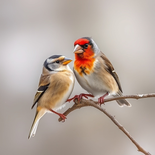 Finch on hanging feeder with tiny seeds