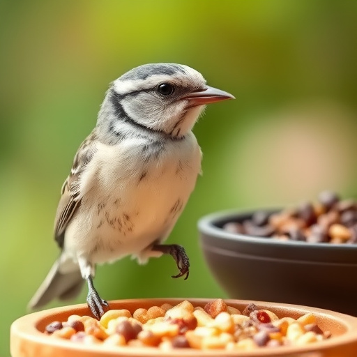 Finches gathered around sunflower heart dish