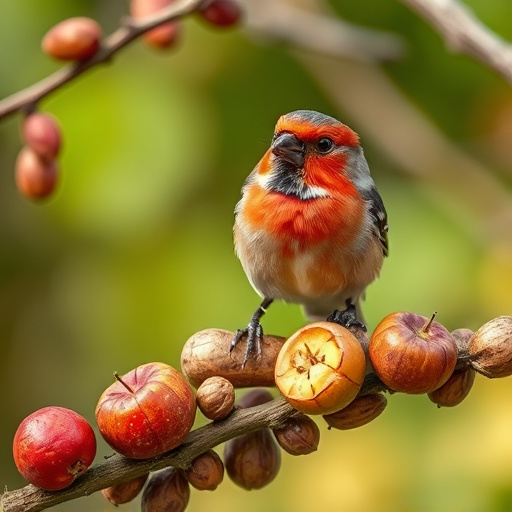 Finches pecking at niger seed mix