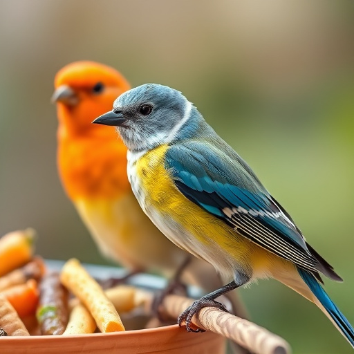 Finches pecking at niger seed mix