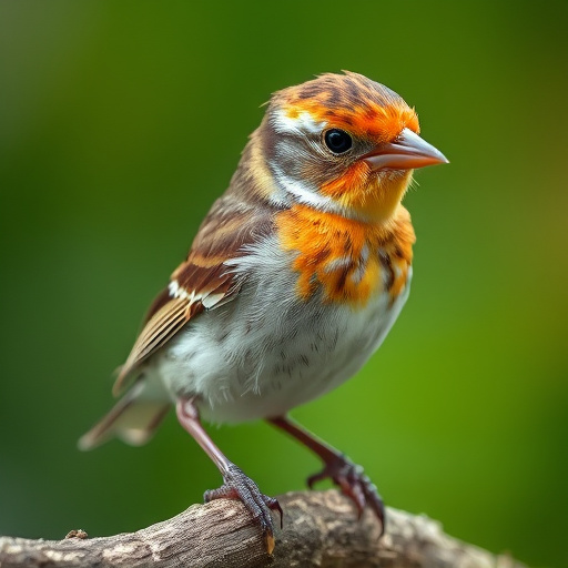 Fledgling bird perched, awaiting food