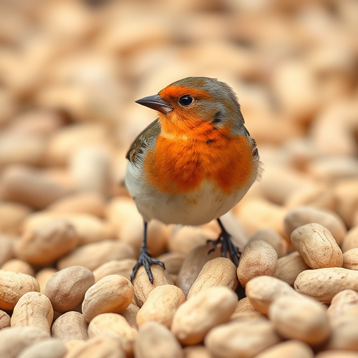 Fresh bird peanuts in rustic storage sack