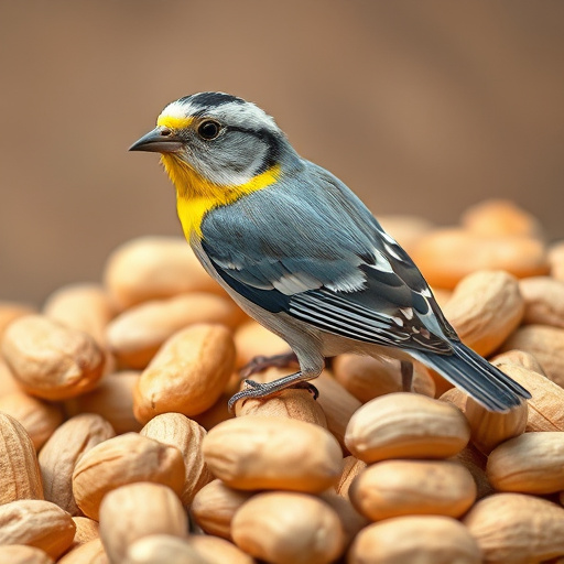 Fresh bird peanuts in rustic storage sack