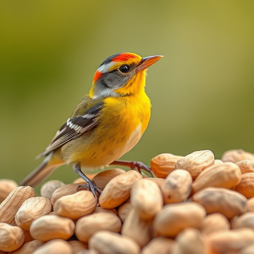 Fresh bird peanuts in rustic storage sack