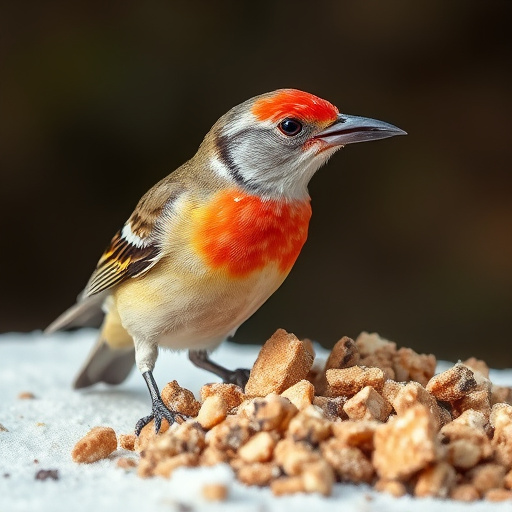 Fresh suet pellets in rustic garden bowl