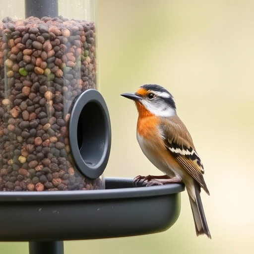 Garden bird feeding station with perches