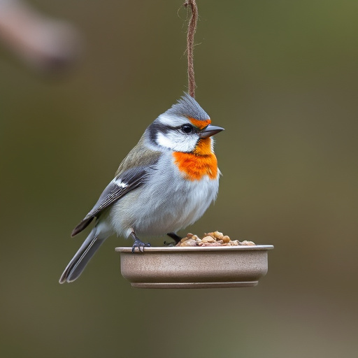 Garden bird feeding station with perches