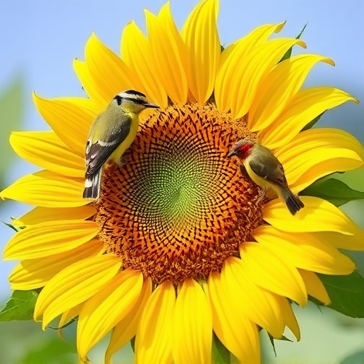 Garden bird table with sunflower seeds