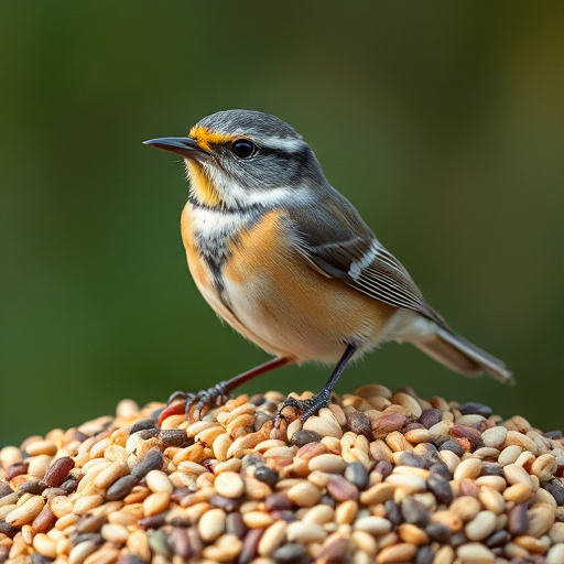 Garden birds feeding on seed mix
