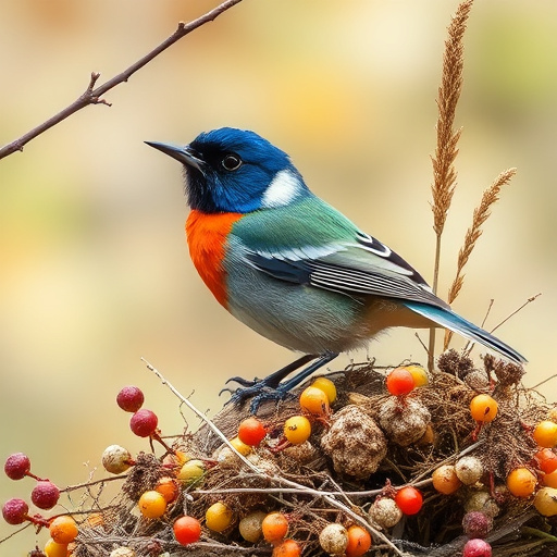 Garden birds feeding on seed mix