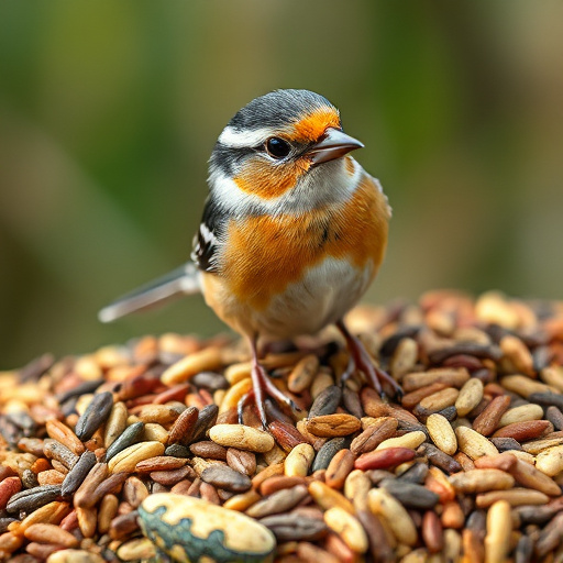 Garden birds feeding on seed mix