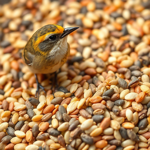 Garden birds feeding on seed tray