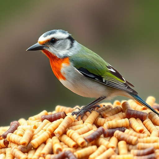 Garden birds feeding on suet cubes