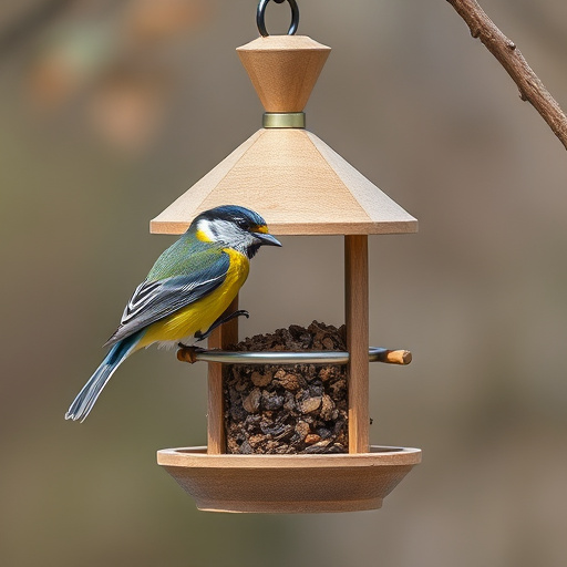 Garden birds feeding on sunflower seeds