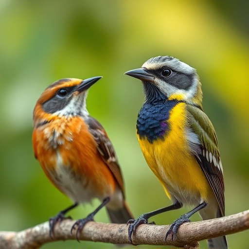 Garden birds gathered around peanut feeder