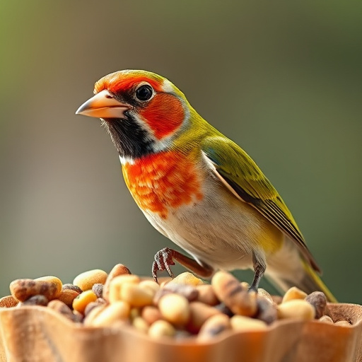 Garden birds near freshly delivered food