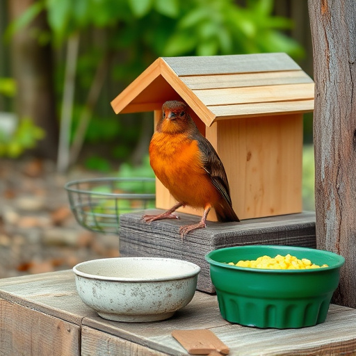 Garden birds on spacious bird table