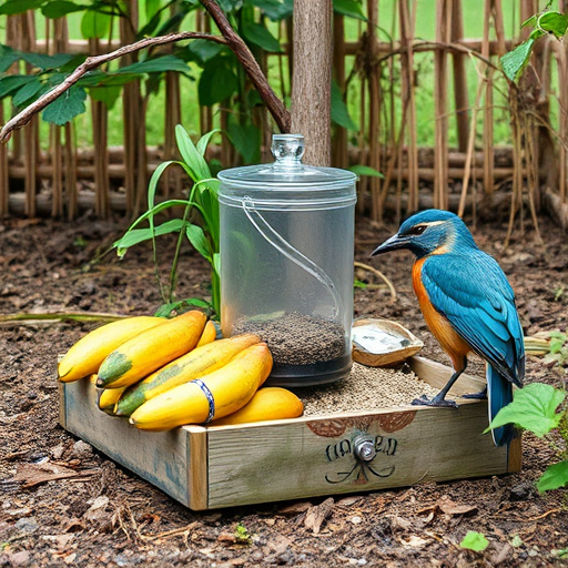 Garden birds on spacious bird table
