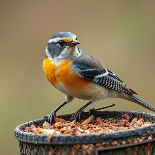 Garden birds on spacious bird table