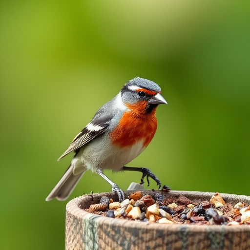 Garden birds perching on feeder tray