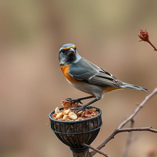 Garden birds perching on feeder tray