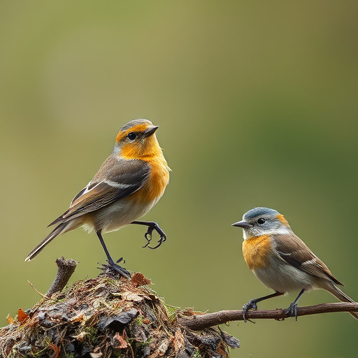 Garden birds sharing fat balls in feeder