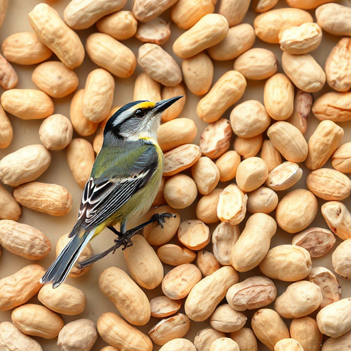 Garden feeder filled with bird peanuts