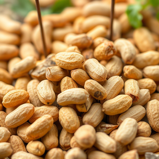 Garden feeder filled with bird peanuts