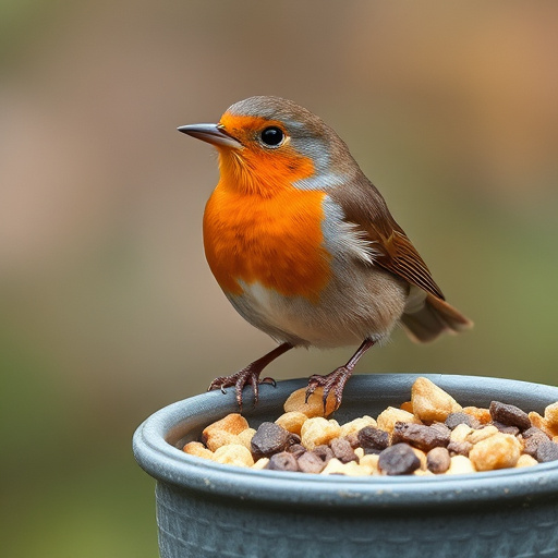 Garden feeder filled with robin-friendly mix