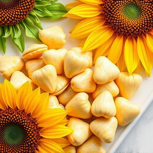 Garden feeder filled with sunflower hearts