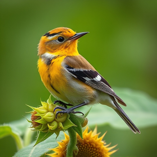 Goldfinch eating from hanging seed tube