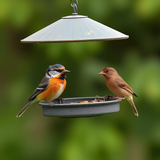 Goldfinch eating from tube seed feeder