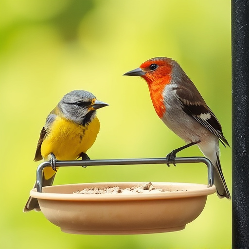 Goldfinch eating sunflower hearts from feeder