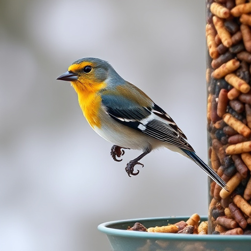 Green mesh feeder filled with suet balls