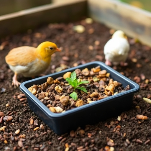 Ground feeder under tree with mixed birds