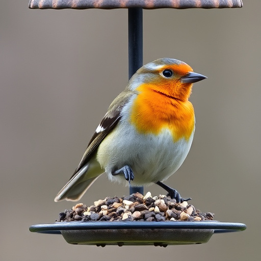 Ground feeder under tree with mixed birds