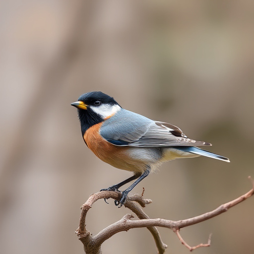 Ground feeder under tree with mixed birds