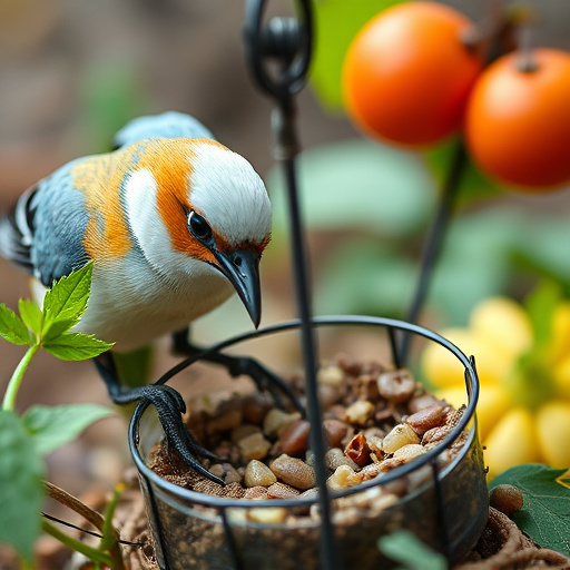 Ground feeder under tree with mixed birds